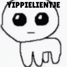 a drawing of a skeleton holding a bunch of crayons with the words yippielietje below it