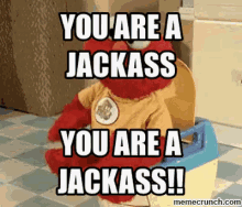 You Are A Jackass! GIF - Jackass You Are A Jackass Tickle Me Elmo GIFs