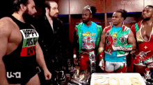 rusev blows candle cake the new day aiden english