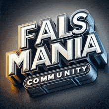 a sign that says false mania community on a dark background