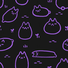 Cat Tile Tiled Background Moving Animated Purple Cat Bg GIF - Cat Tile Tiled Background Moving Animated Purple Cat Bg Purple Cat On Black Wallpaper GIFs