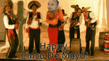 a happy cinco de mayo greeting card with a man in a sombrero