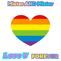 a rainbow heart with the words love is love u forever