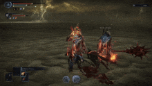 a screenshot of a video game shows two samurai fighting each other and one of them is named stokenbeamer