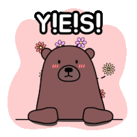 Brown Bear Sticker - Brown Bear Yes Stickers