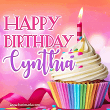 Happy Birthday Cynthia Cupcake GIF