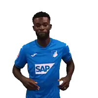a man is wearing a blue shirt with the word sap on it