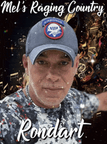 a man wearing a baseball cap that says airborne