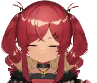 a close up of a girl with red hair and pigtails