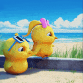 a couple of cartoon ducks standing next to each other with the words " meetoduck " on the bottom