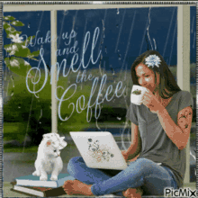 Coffee Wake Up And Smell The Coffee GIF - Coffee Wake Up And Smell The Coffee Cat GIFs