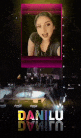 a danilu poster with a picture of a woman
