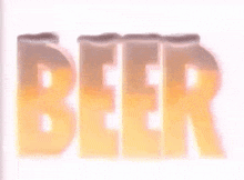 a close up of the word beer with a blurred background