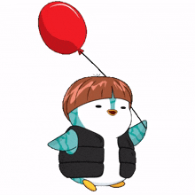 happy summer walking penguin balloon