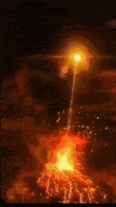 a painting of a flame that looks like a person 's face
