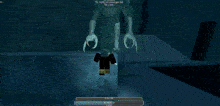a screenshot of a video game shows a person holding a sword and a whale