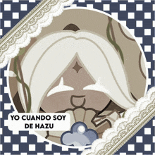 a picture of a person with a fan and the words yo cuando soy de hazu