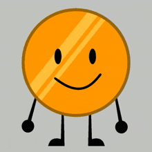 a cartoon illustration of a coin with arms and legs and a smiling face .