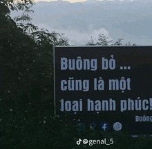 a sign that says buong bo cũng là một loại hanh phúc