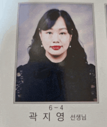 a photo of a woman with red lipstick and the number 6 on it