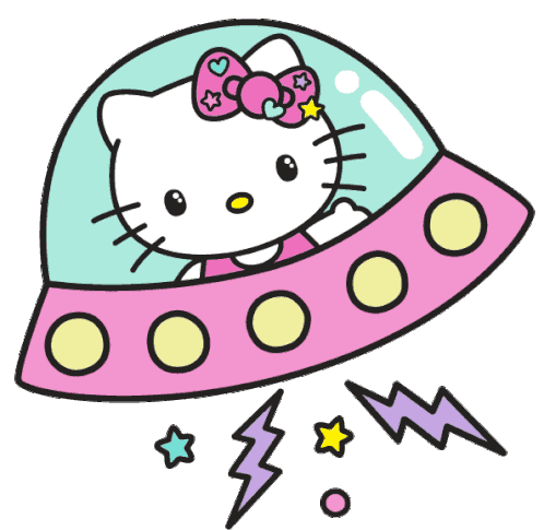 Hello Kitty Sticker - Hello Kitty Ufo Stickers