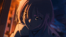 a close up of a pink haired anime character
