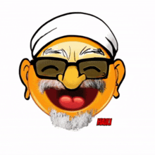 a cartoon of a man wearing sunglasses and a hat with the word hail written below him