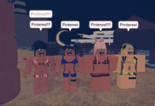 four girls in bikinis are standing next to each other with speech bubbles that say pinterest and pinterest