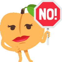 Stop Sign No Peach Life Sticker - Stop Sign No Peach Life Joypixels Stickers