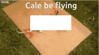 a picture of a piece of paper with the words cale be flying on it