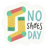 a sticker that says no shoes day