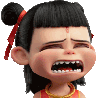 a cartoon character with a g on her forehead