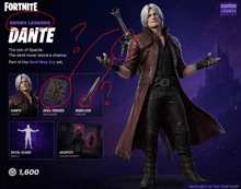 a screenshot of dante from devil may cry