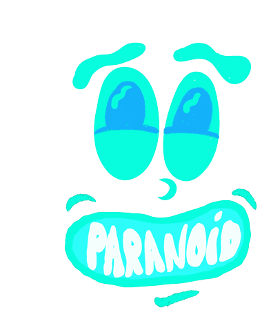 Paranoid Artnuttz Sticker - Paranoid Artnuttz Paranoia Stickers