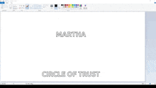 a drawing of a circle with the word martha in the center