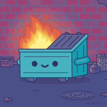burning dumpster crypto gif