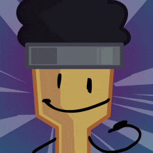 a cartoon drawing of a paint brush with a smile on his face