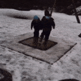 Koray Child Playing On Snow GIF - Koray Child Playing On Snow Koray Jumps On Tiles GIFs