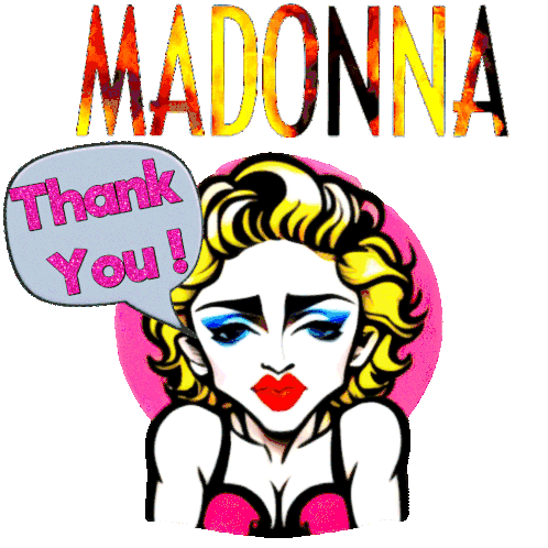 Madonna Thank You Sticker - Madonna Thank You Thanks Stickers