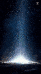 a painting of a light coming out of the ground