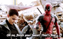 Deadpool Finish Your Tweet GIF - Deadpool Finish Your Tweet Ryan Reynolds GIFs