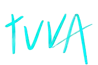 the word twa is written in blue brush strokes