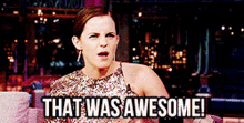 That Was Awesome Hyped GIF - That Was Awesome Hyped Emma Watson GIFs