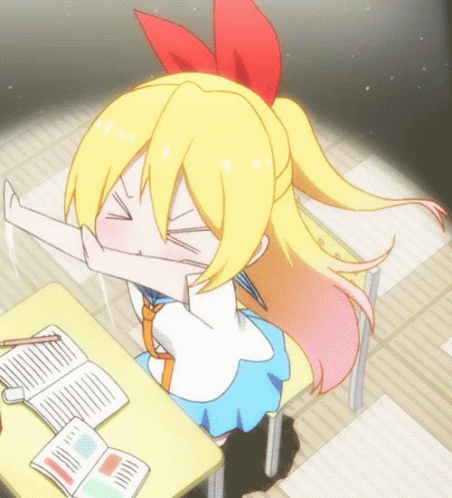 Cute anime girl doing homework/studying. Colored. Stock Illustration |  Adobe Stock