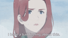 a woman with red hair has a bad feeling about something