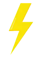 a yellow lightning bolt with a white background