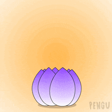 a penguin sits in a lotus flower with the words good morning