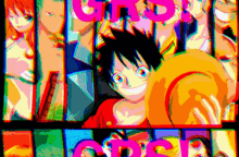 a poster for one piece shows monkey d luffy and nami