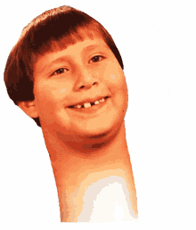 kid smile weird long neck missing tooth