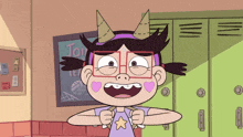 a cartoon of a girl with horns and a star on her chest